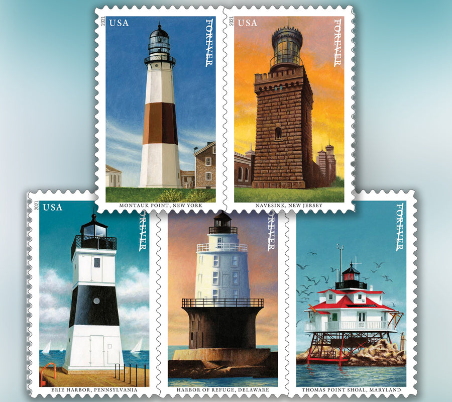 2021 Mid-Atlantic Lighthouses Forever First Class Postage Stamps, Ideal for Stamp Collectors & Gifting 2