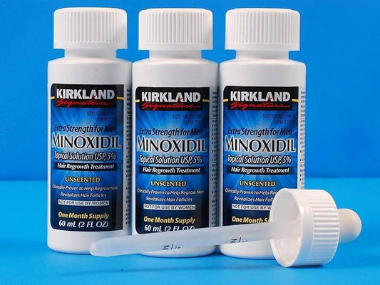 Kirkland Signature 5 % Extra Strength Minoxidil For Men's Hair Loss Regrowth Treatment (3 Month Supply)