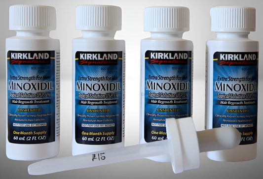 Kirkland Signature 5% Extra Strength Minoxidil For Men's Hair Loss Regrowth Treatment (4 Month Supply)