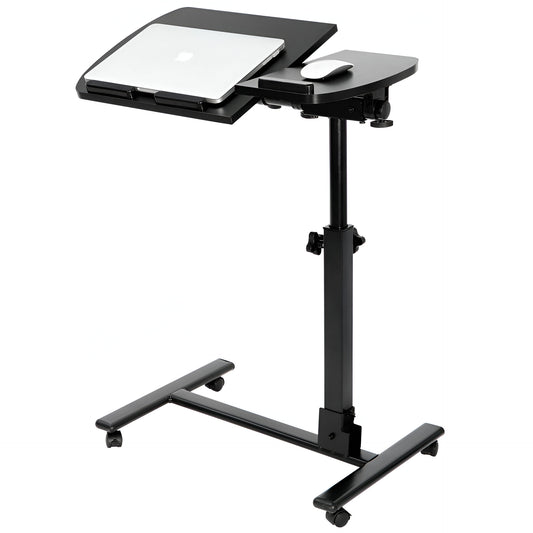 Height Adjustable Rolling Cart for Laptop Desk, Angle and Height Adjustable Over Bed Hospital Table Stand