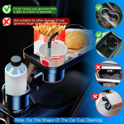 360 Rotating Car Cup Holder Food Tray Table