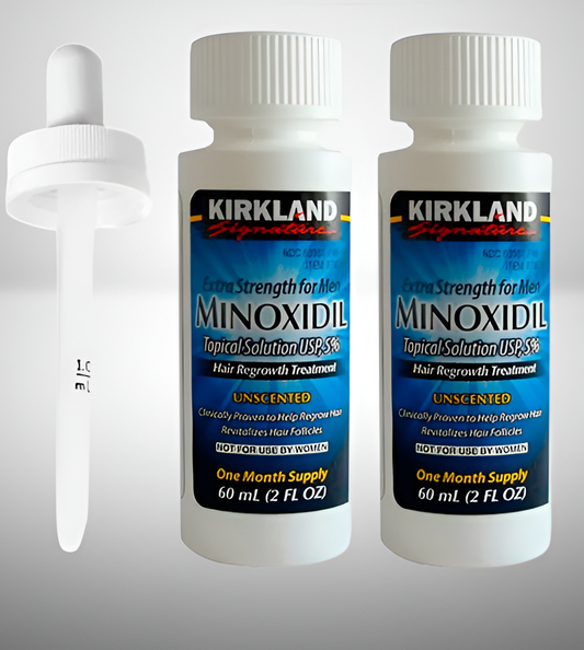 Kirkland Signature 5% Extra Strength Minoxidil For Men's Hair Loss Regrowth Treatment (2 Month Supply)